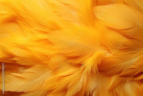  a close up of a yellow bird's feathers with a blurry image of the feathers on the back of the bird's head and the feathers are slightly blurry.