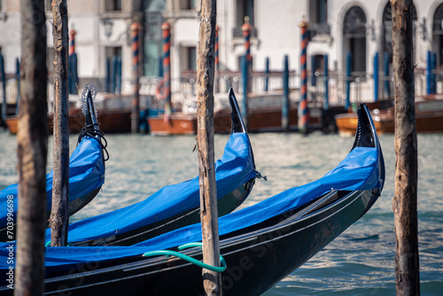 Gondolas on the Canal Grande in Venice. © aboutfoto
