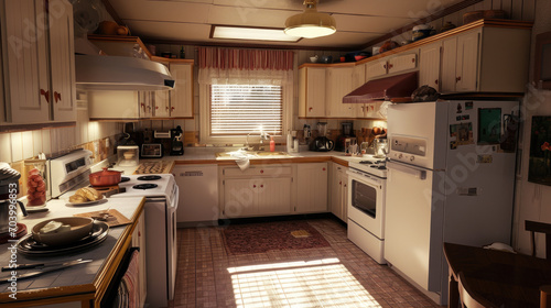 Typical middle class kitchen interior from the 1980s