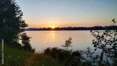 Sunset on the river bank