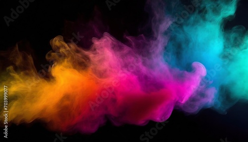 vibrant colorful smoke on black background wallpaper © Wendy