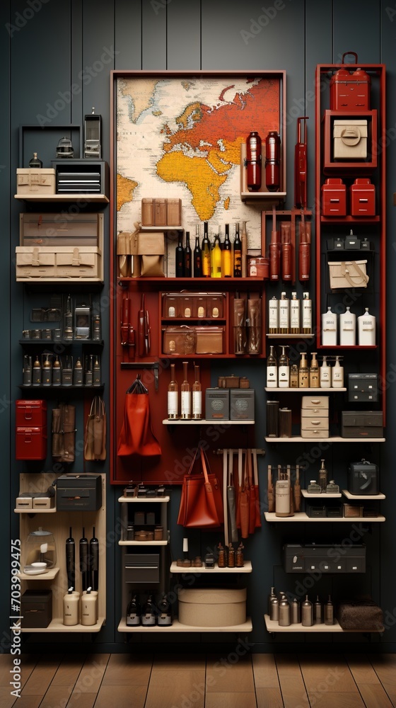Red and brown themed luxury retail store display