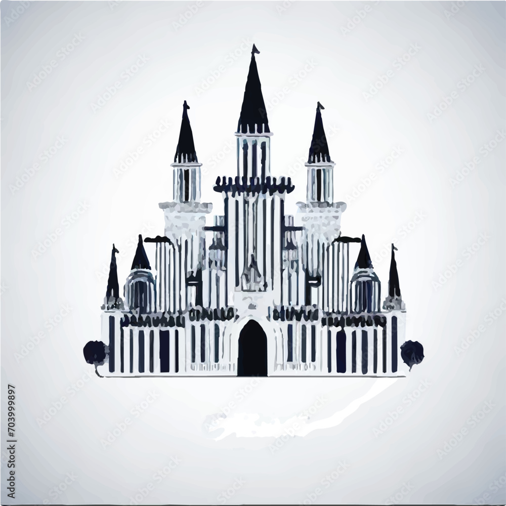 Big beautiful castell vector on white background