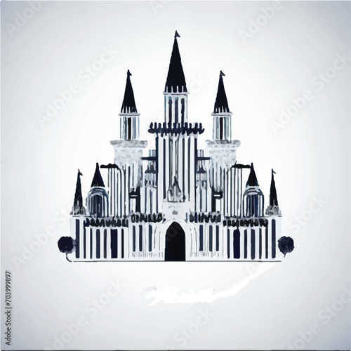 Big beautiful castell vector on white background