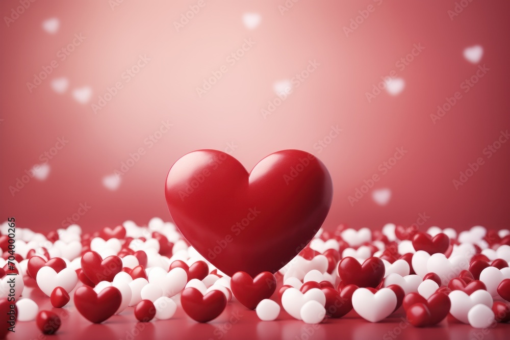 a heart surrounded by small white and red hearts on a red background with a red wall in the background and a red wall in the middle with white hearts in the middle. a heart surrounded by small white and red hearts on a red background with a red wall in the background and a red wall in the middle with white hearts in the middle.