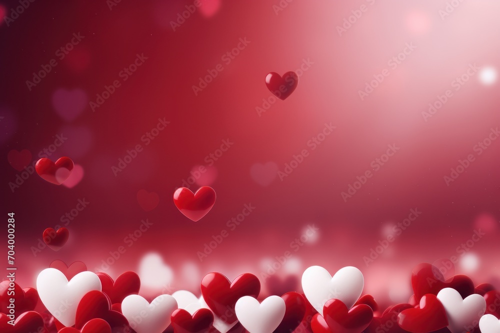 a bunch of red and white hearts floating in the air on a red and pink background with white hearts floating in the air on the right side of the image. a bunch of red and white hearts floating in the air on a red and pink background with white hearts floating in the air on the right side of the image.