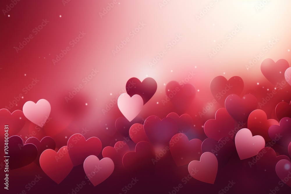a bunch of hearts floating in the air with a blurry background of red, pink, and white hearts in the middle of the image, with space for text. a bunch of hearts floating in the air with a blurry background of red, pink, and white hearts in the middle of the image, with space for text.