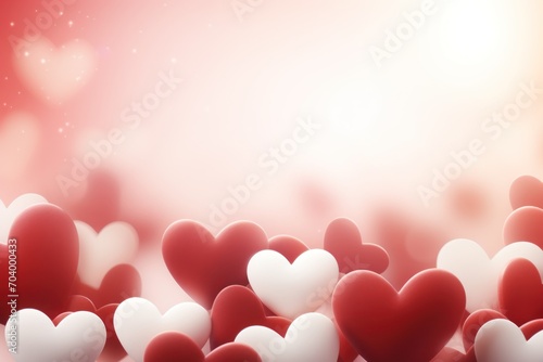  a bunch of red and white hearts on a red and white background with space for a message or a text on the left side of the heart is surrounded by smaller red and white hearts.