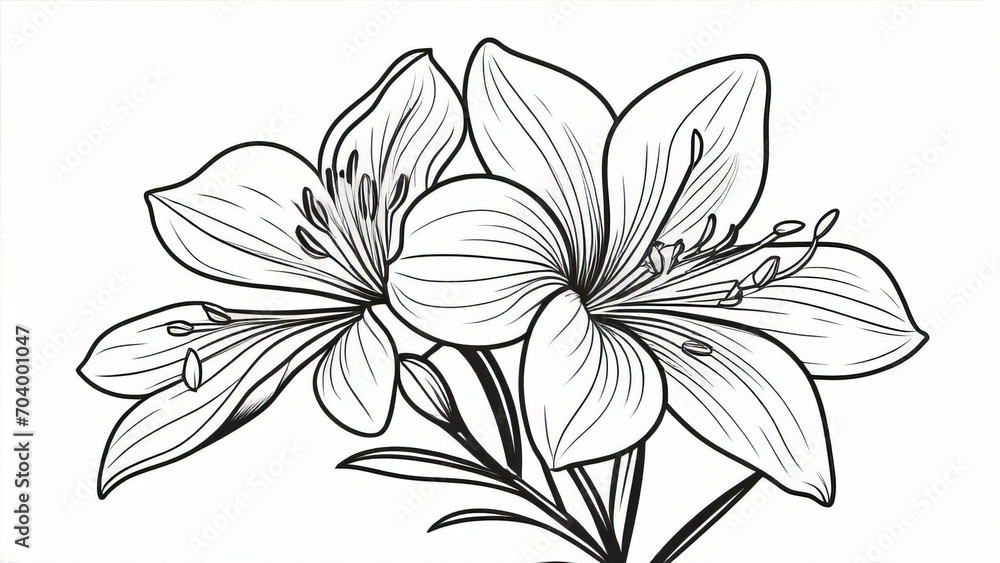 black and white lily drawing ai generated black and white lily drawing ai generated