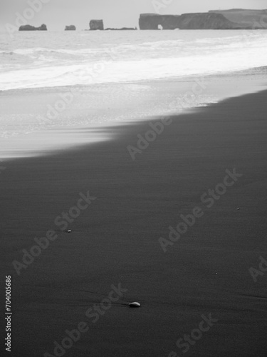 volcanic black sand beach in Iceland