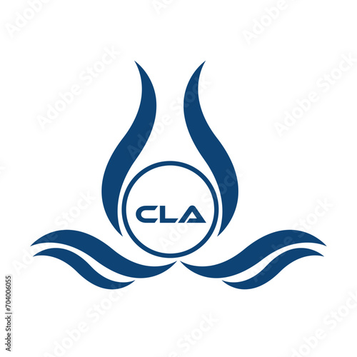 CLA letter water drop icon design with white background in illustrator, CLA Monogram logo design for entrepreneur and business.
