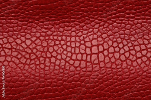  a close up of a red leather texture with a small amount of small circles on the top of the leather, and a small amount of smaller circles on the bottom of the top of the leather.