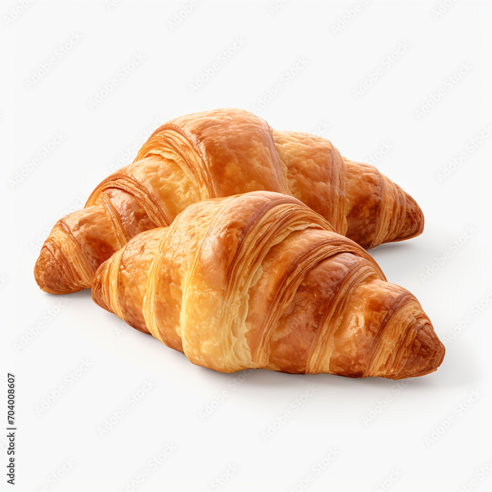 fresh crispy croissants isolated on transparent background created with Generative Ai fresh crispy croissants isolated on transparent background created with Generative Ai