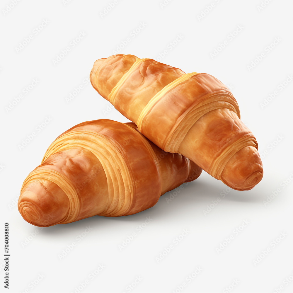 fresh crispy croissants isolated on transparent background created with Generative Ai fresh crispy croissants isolated on transparent background created with Generative Ai