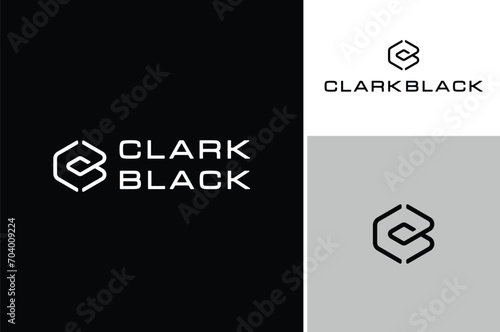 Classic Initial Letter BC CB Hexagon Spiral Bind Line Link Connection logo design photo