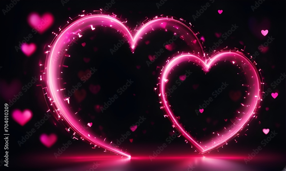 Glowing, colorful Valentine's background. copy space. Generative AI Glowing, colorful Valentine's background. copy space. Generative AI