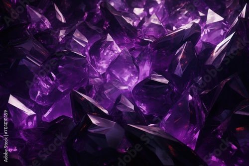  a bunch of purple crystals sitting on top of a pile of other purple crystals in front of a purple background that looks like something out of a computer generated image.