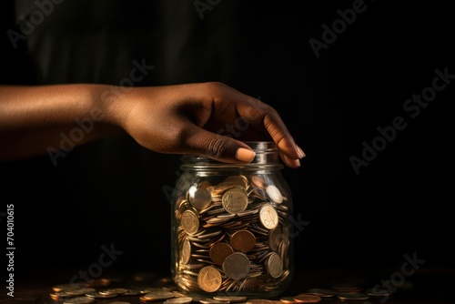 saving money in a glass jar