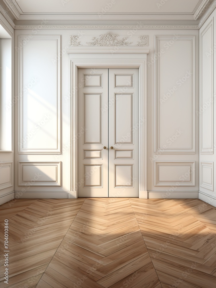 Fototapeta premium empty room with wooden floor