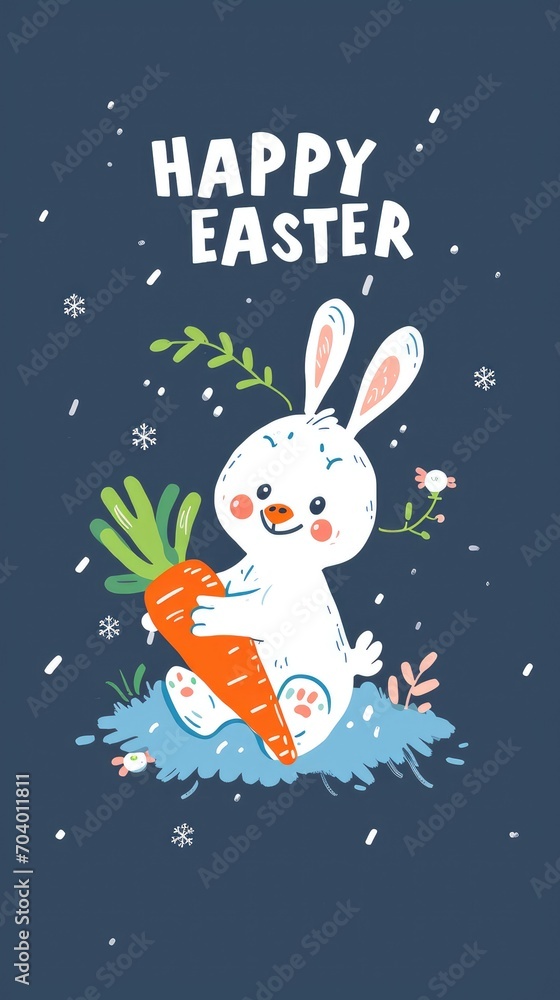 illustration with buddy with carrot and a text 