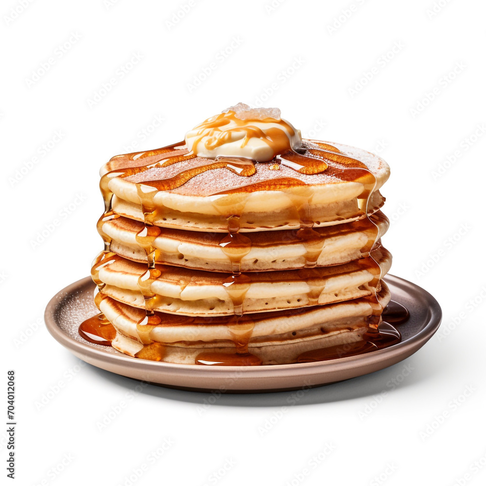 plate of tasty pancakes with transparent background created with Generative Ai plate of tasty pancakes with transparent background created with Generative Ai