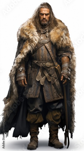viking soldier man with no background