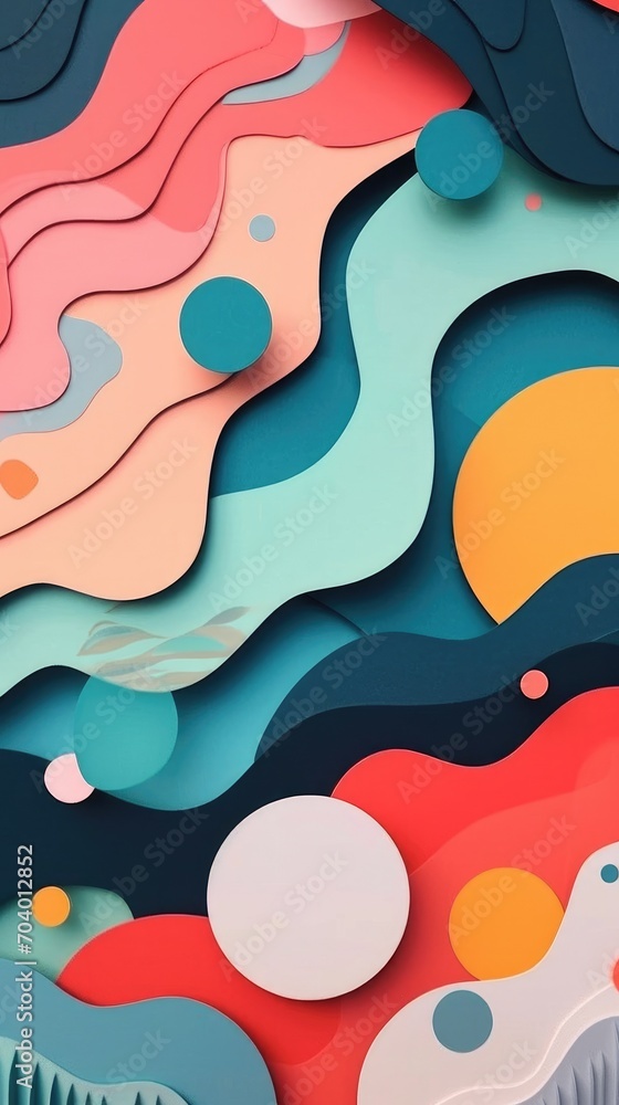 Minimalist shapes in relaxing colors and shapes