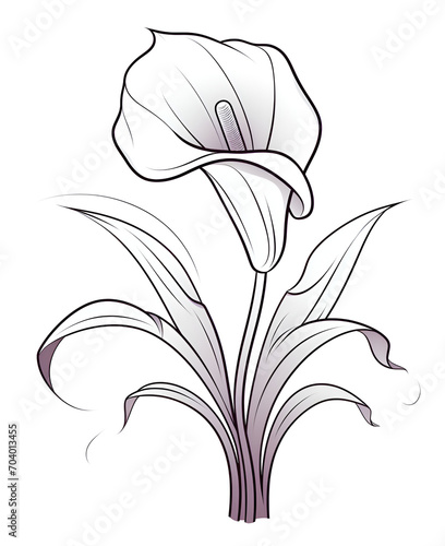 coloring page for kids,Lavender Calla Lily