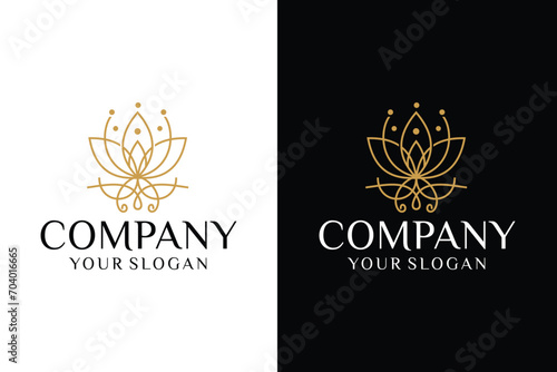 Flower lotus logo, Beauty or spa logo template Floral balance logo type. Creative spa