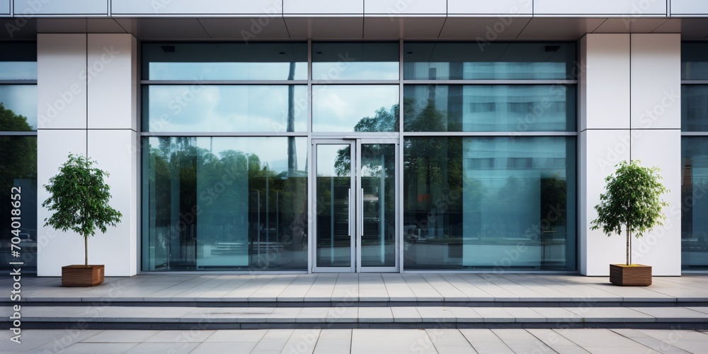 Contemporary structure with up-to-date entryways. Contemporary structure with up-to-date entryways.