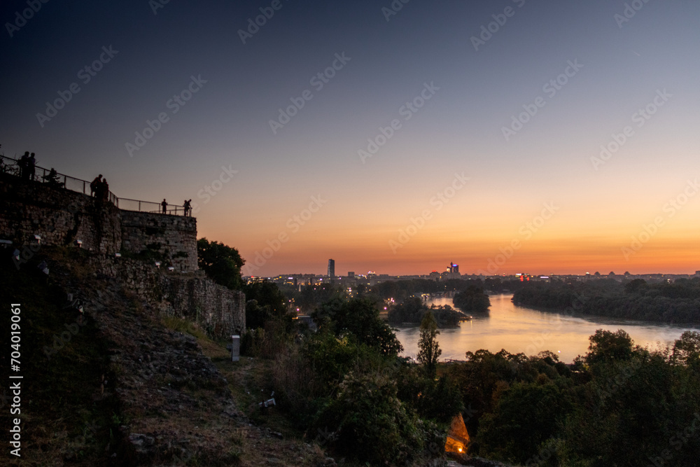 Vistas del río Danubio y Sava en Belgrado