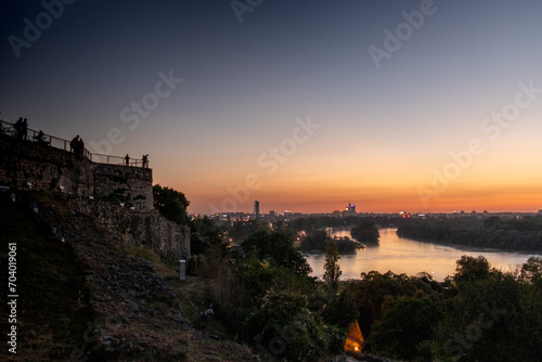 Vistas del río Danubio y Sava en Belgrado photo
