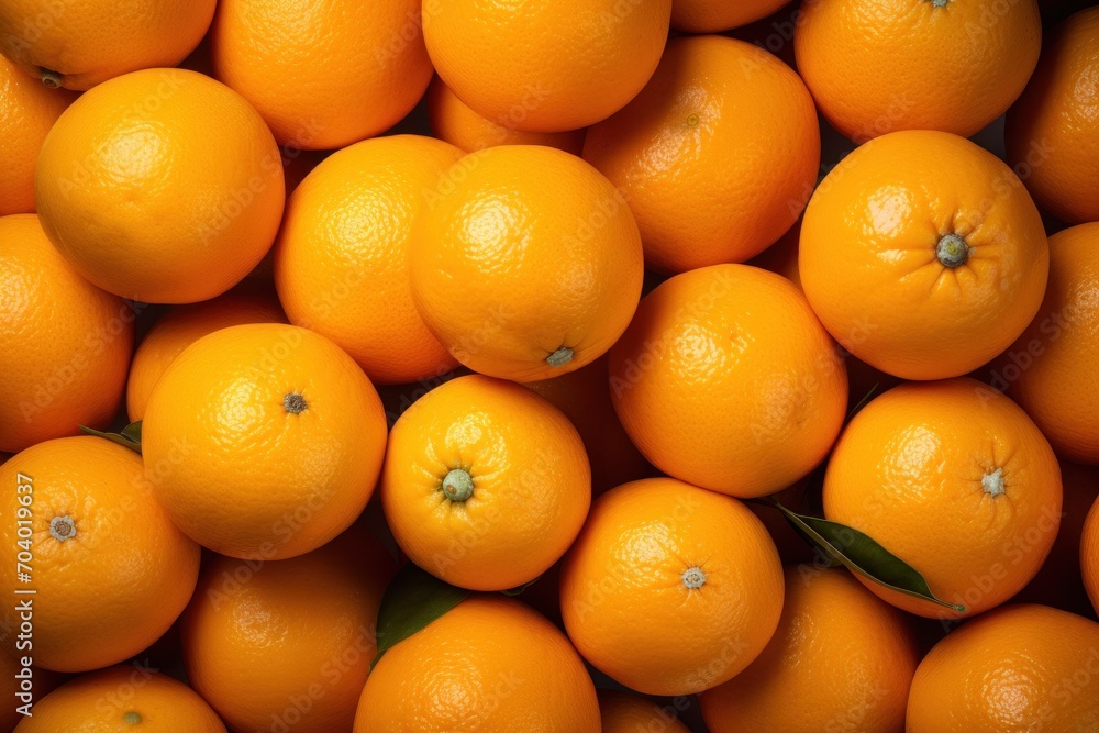a pile of oranges sitting next to each other on top of a pile of other oranges on top of a wooden table with leaves on top of them. a pile of oranges sitting next to each other on top of a pile of other oranges on top of a wooden table with leaves on top of them.
