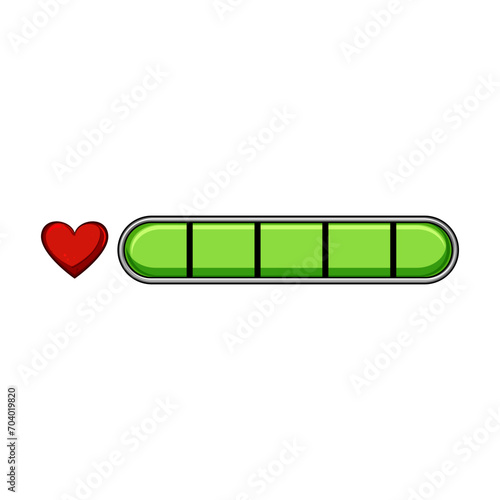 energy health bar cartoon. level ui, interface loading, hemeter 8bit energy health bar sign. isolated symbol vector illustration