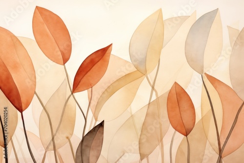  a close up of a painting of a bunch of leaves with watercolor paint on the bottom of the image and the bottom part of the image of the painting.