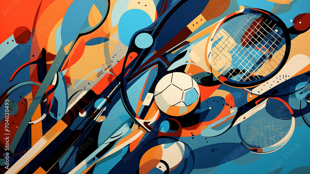Abstract Sporting Equipment Harmony