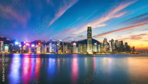 hong kong skyline at night © Slainie