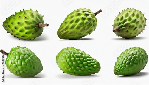 a collection of soursop isolated on a background generative ai photo