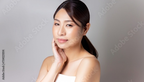 Asian woman face cream