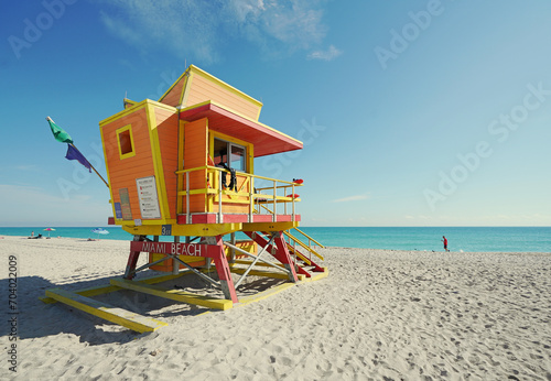 Miami Beach lifeguard station tower in South Beach