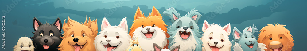 A Group Portrait of Adorable Dogs. An Illustration of Beautiful Canine Diversity A Group Portrait of Adorable Dogs. An Illustration of Beautiful Canine Diversity