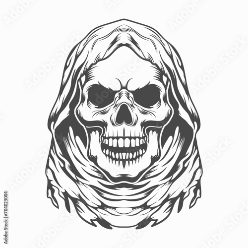 Halloween ghost skull vector design.