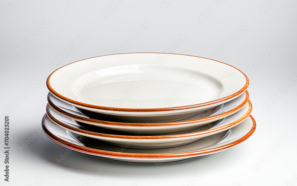 Set of plates on table Set of plates on table