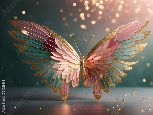 Decorative ornamental butterfly wings texture. Generative AI
