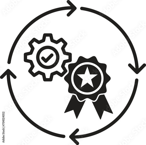 total quality management icon tqm vector