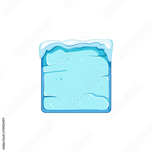 rectangle ice game button cartoon. sign wood, banner circle, glass menu rectangle ice game button sign. isolated symbol vector illustration
