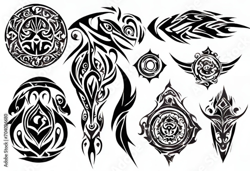Background skull tattoo vector illustration symbol tribal art head design
