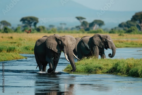 A wild safari adventure in a national park with guided tours and wildlife photography