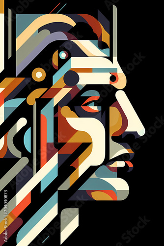 abstract graphic shapes of connecting face