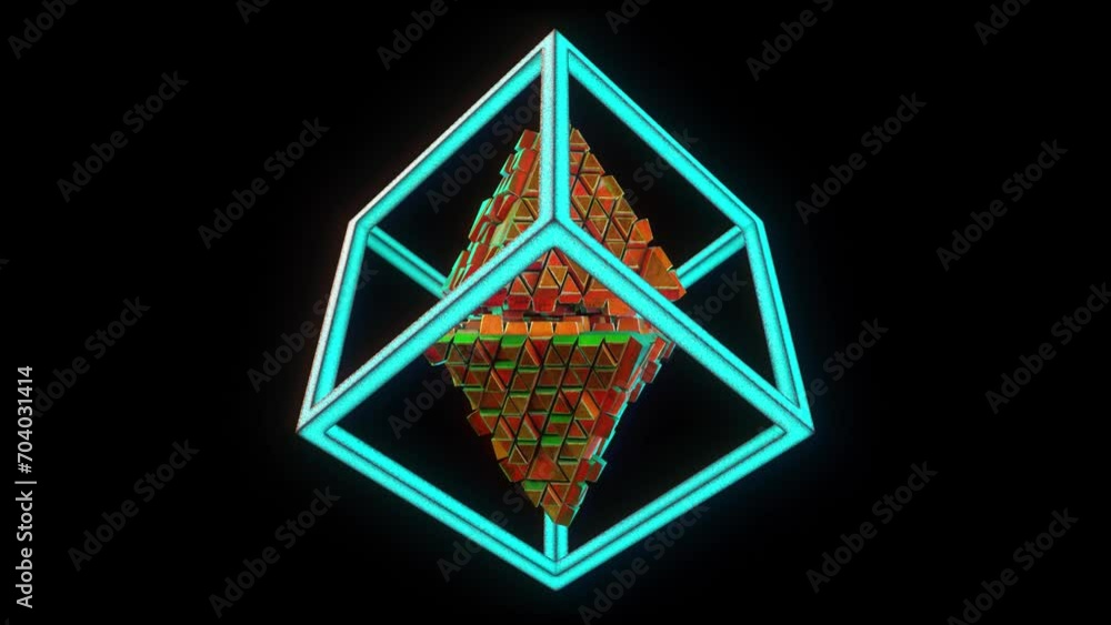 Double pyramid inside a cube. Double pyramid inside a cube.